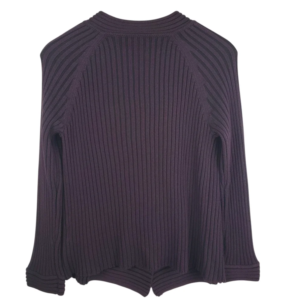 Alison Sheri Ribbed Knit Cardigan Jacket - Metal Clasps - LARGE. #248
